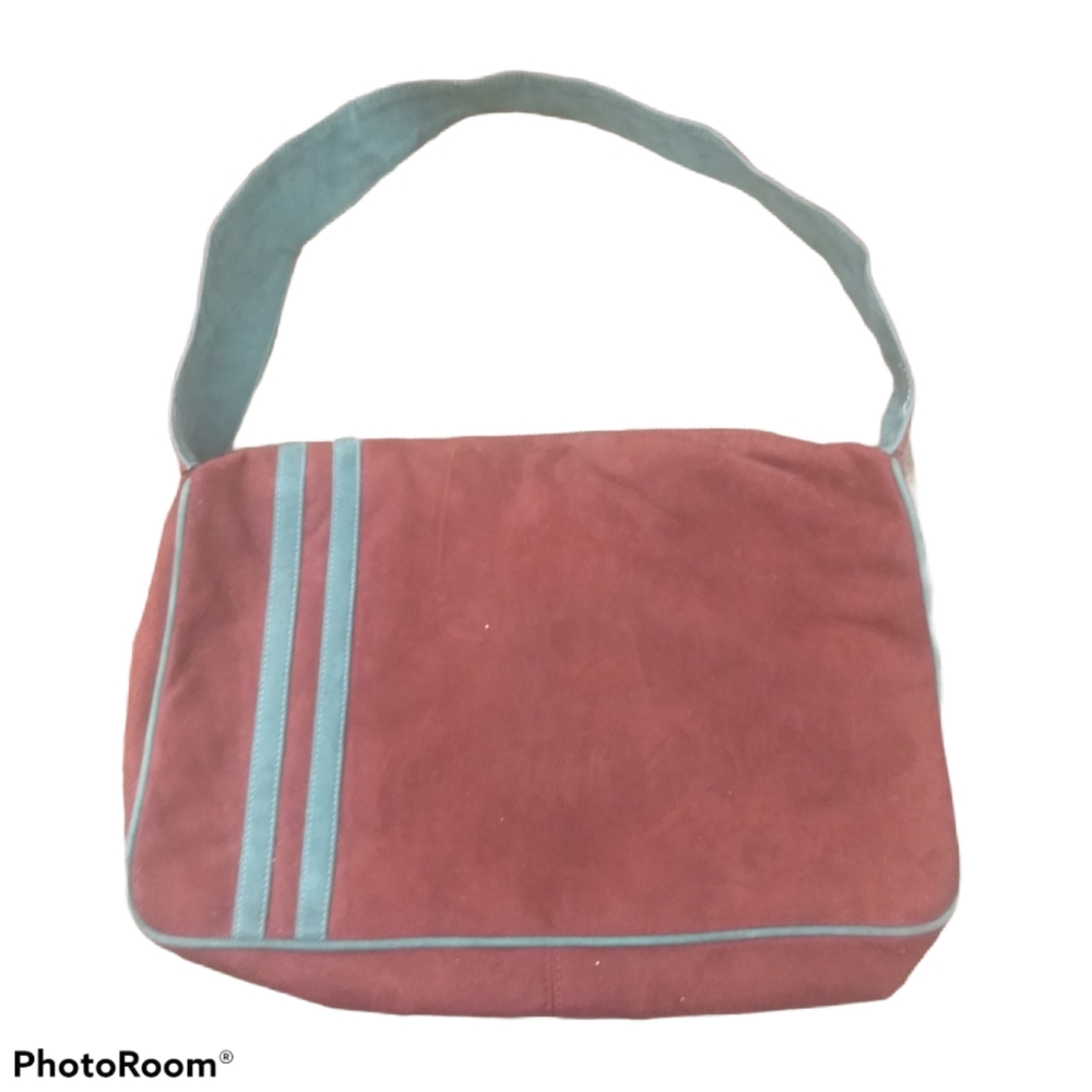 Keri Kropp Maroon/ Teal Suede Handbag